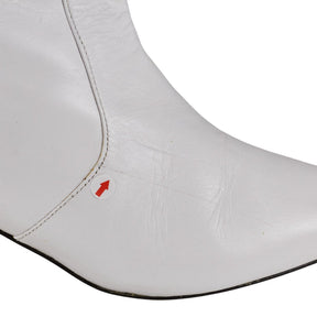 White Knee-high Boots with Pearl Heel