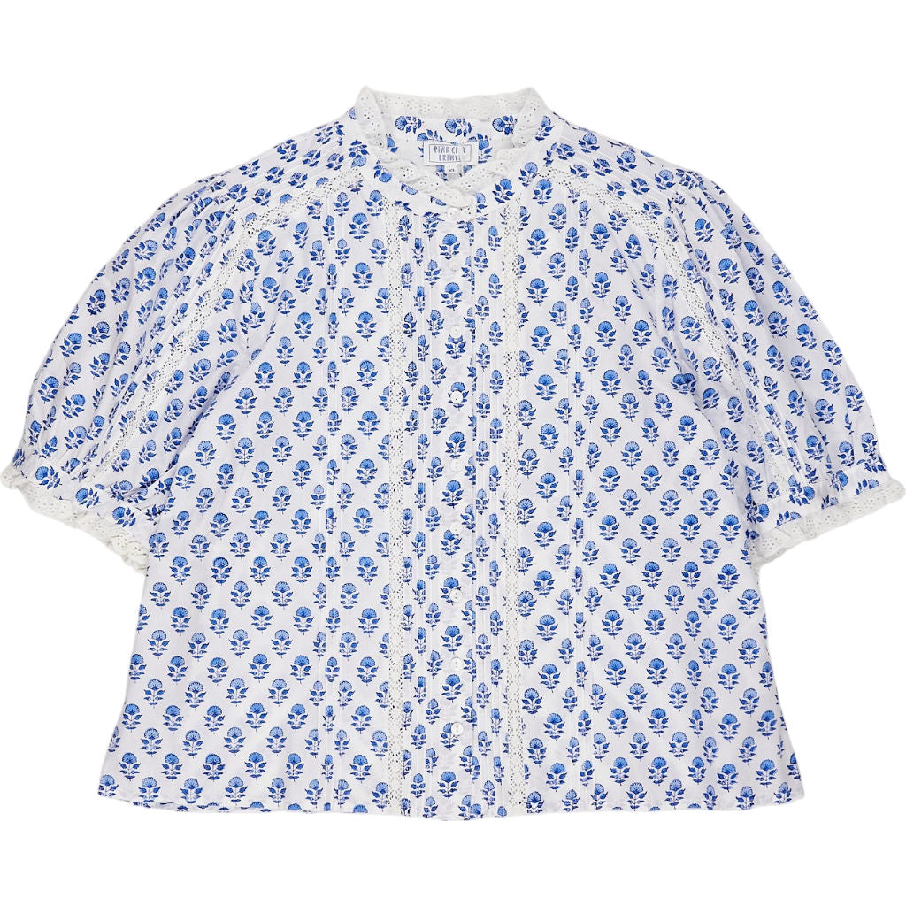 Pink City Prints Blue Vera Blouse