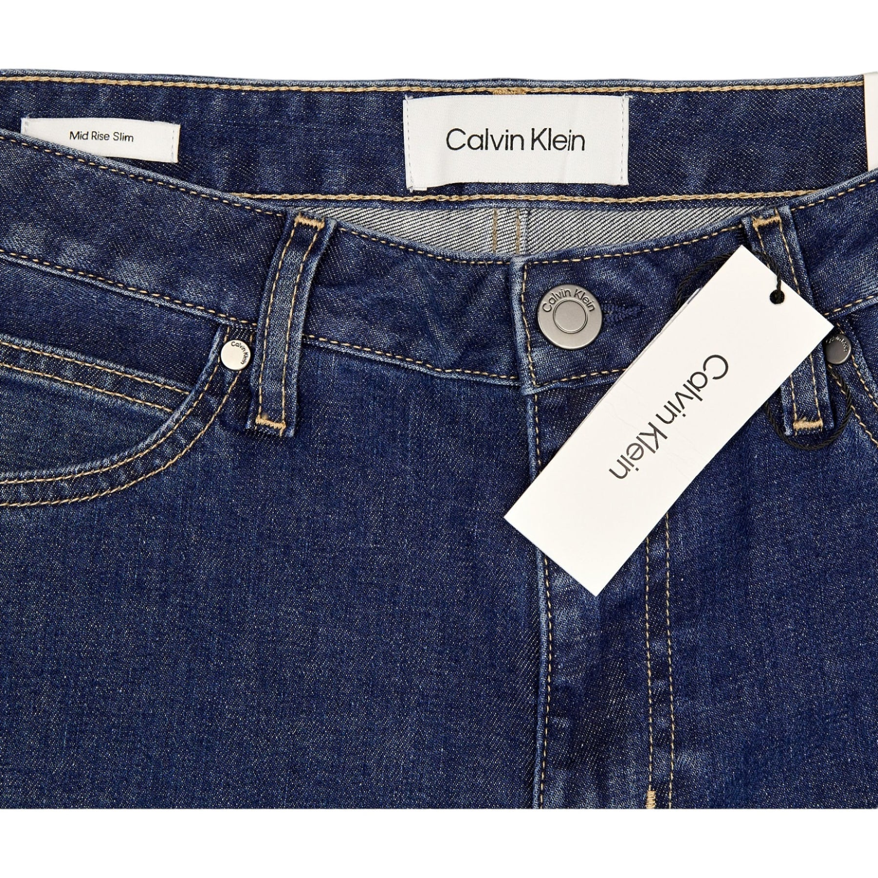 Calvin Klein Mid Blue Mid Rise Slim Jeans