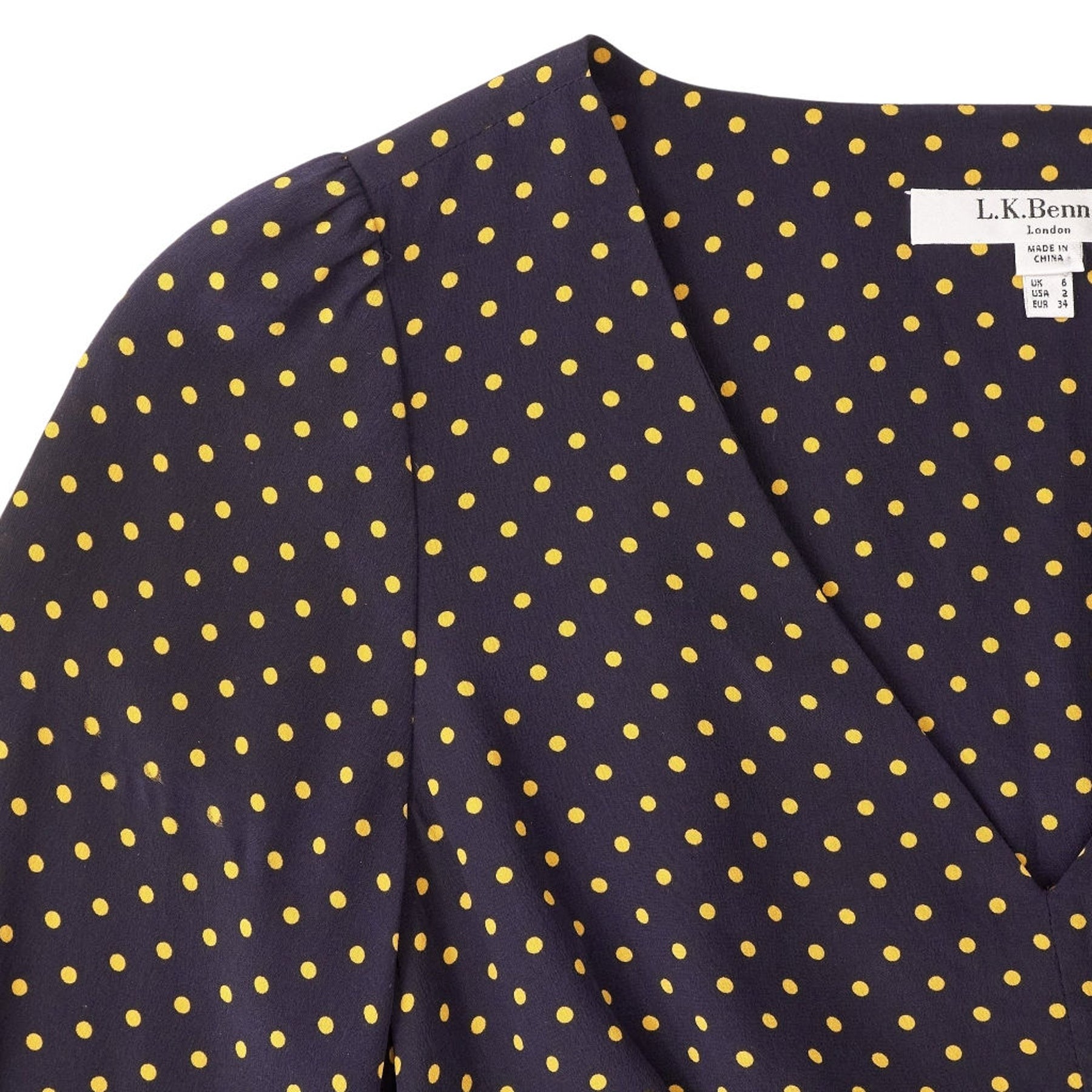 L.K. Bennett Navy Polka Dot Dress