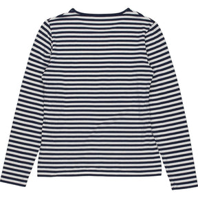 Baukjen Navy White Striped Top