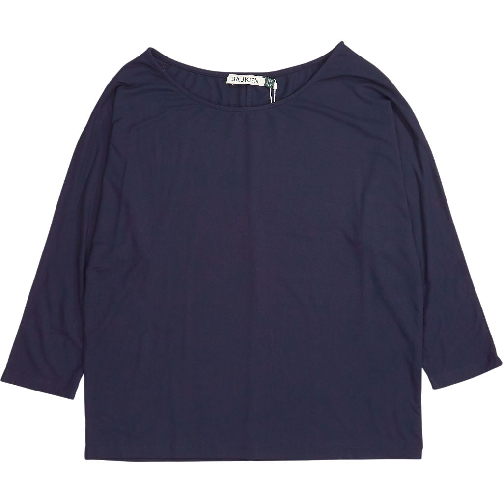 Baukjen Navy Spenser Relaxed Boat Neck Top