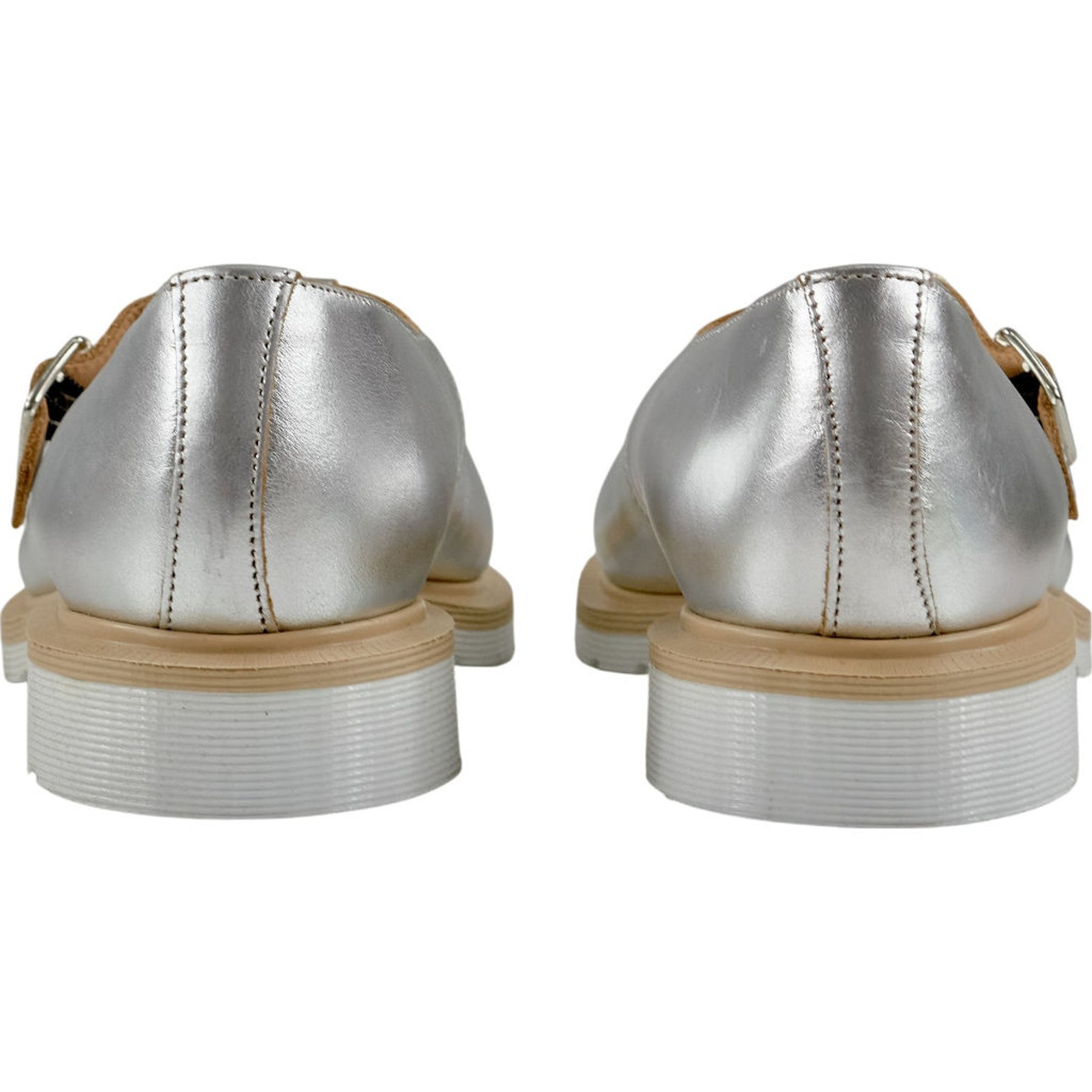 YMC Solovair Silver Leather Buckle Shoes