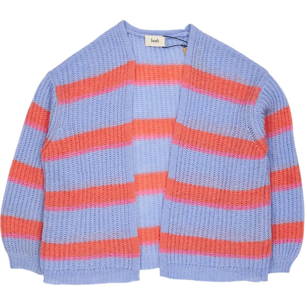 Hush Sky Blue Orange Ani Stripe Knitted Cardigan