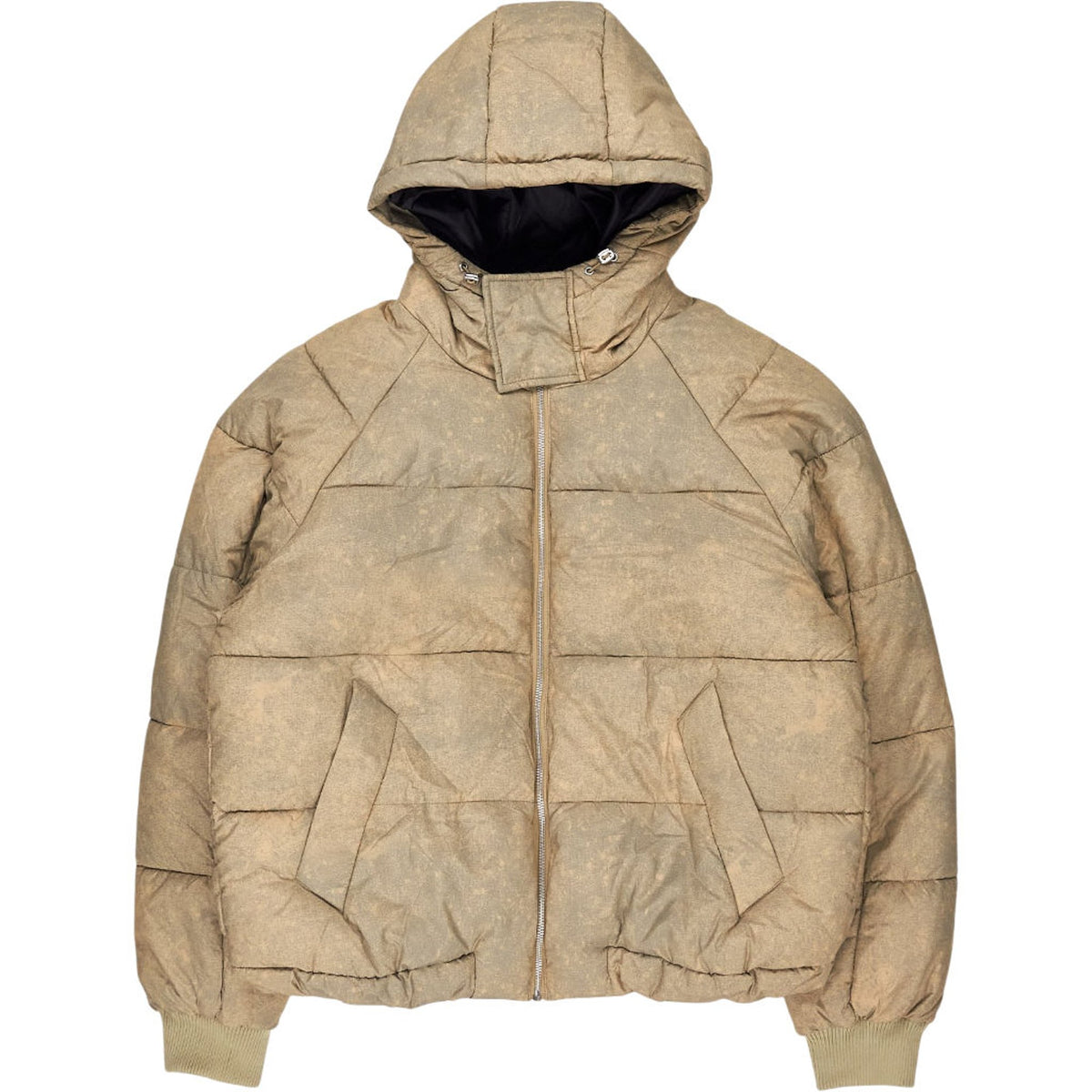 Pull&Bear Beige Hooded Puffer Jacket