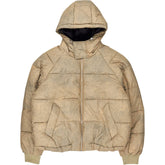 Pull&Bear Beige Hooded Puffer Jacket
