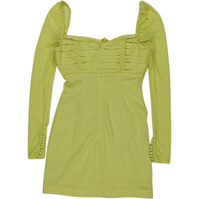 Self-Portrait Lime Stretch Crepe Mini Dress