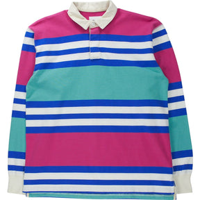 Drake's Multicolour Striped Rugby Polo Shirt