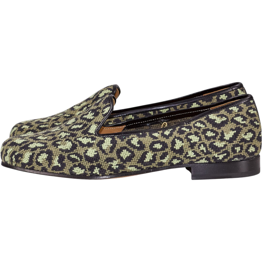 Stubbs & Wootton Green Cotton Camo Slippers