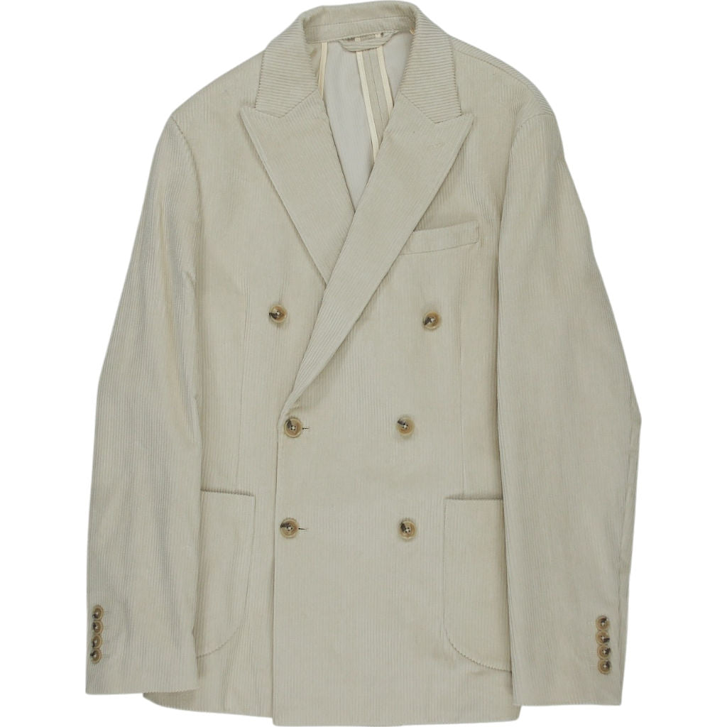 Moss Cream Double Breasted Corduroy Blazer M