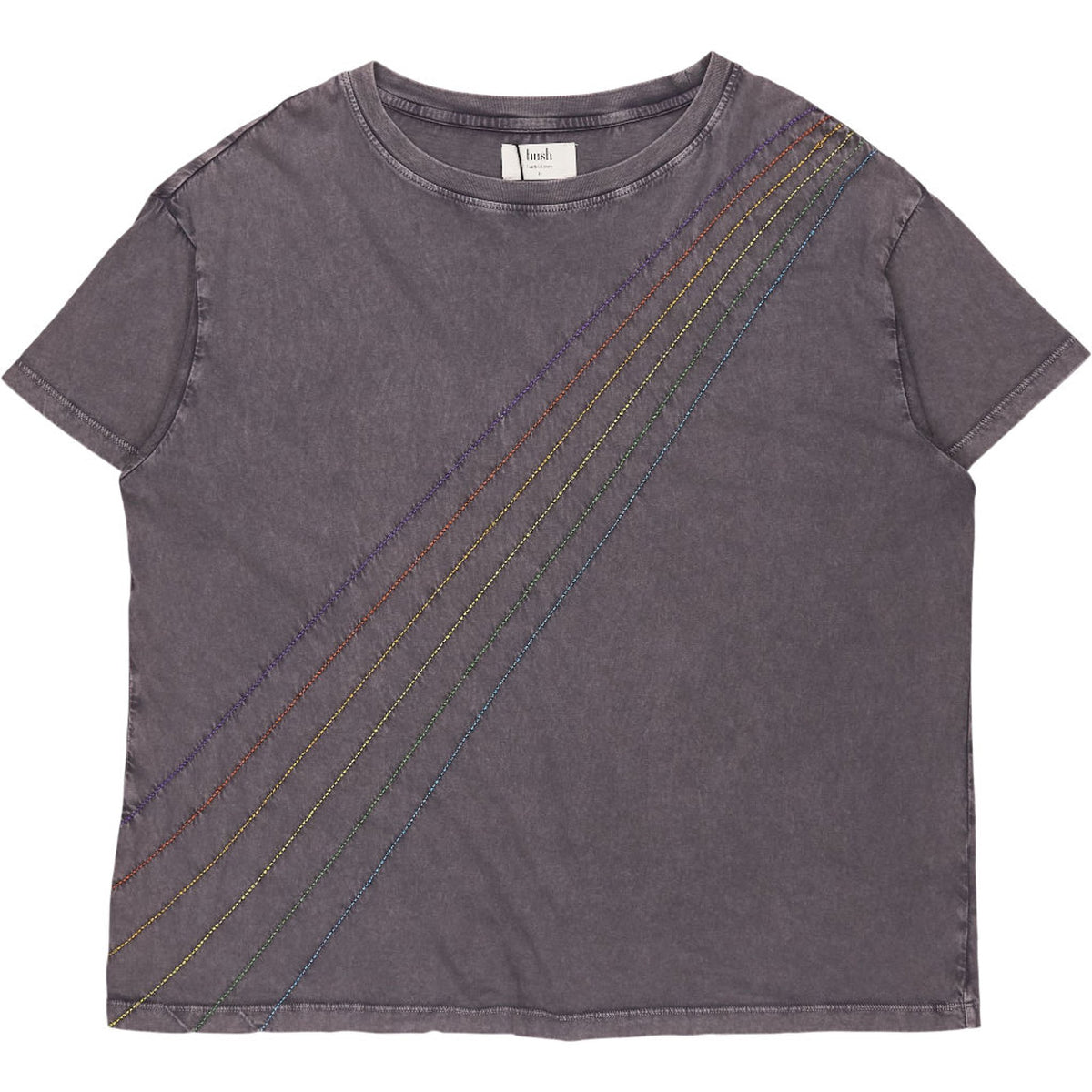 Hush Washed Black Rainbow Boyfriend Tee