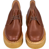 YMC Brown Leather Platform Shoes