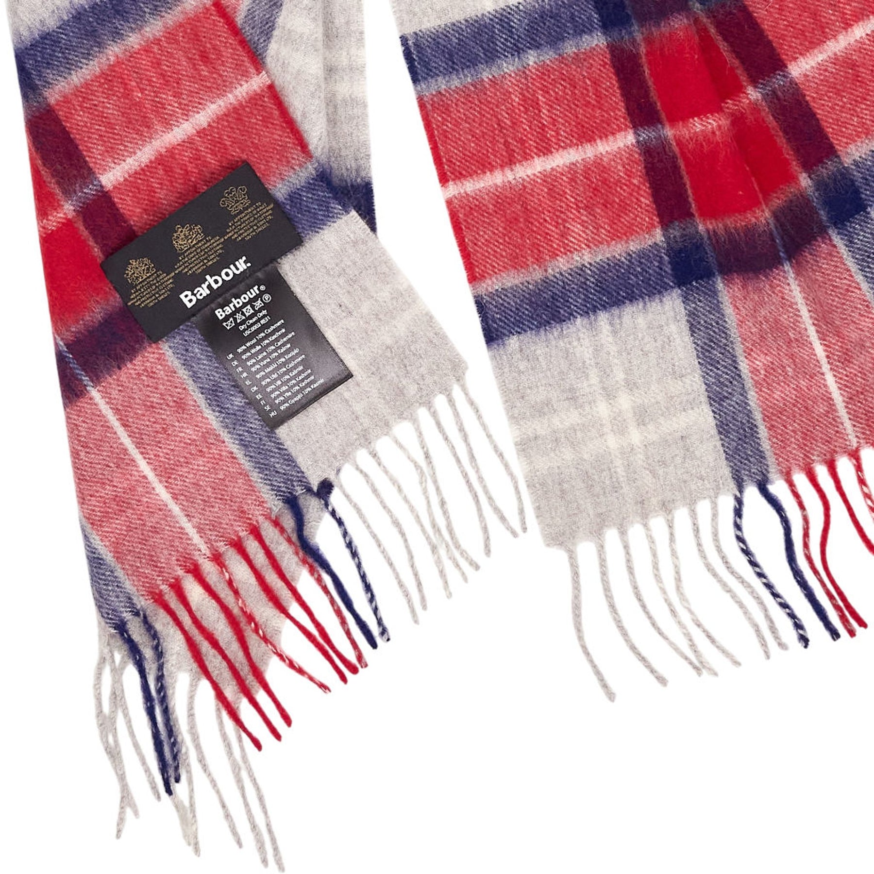 Barbour Red Blue Check Scarf