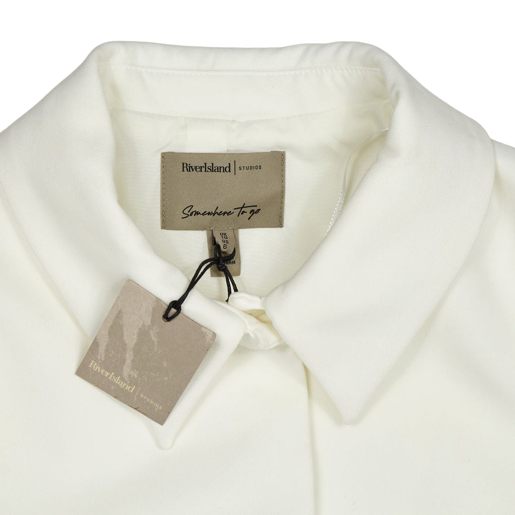 River Island White Cropped Jacket