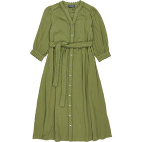 WYSE Green Buttoned Midi Dress