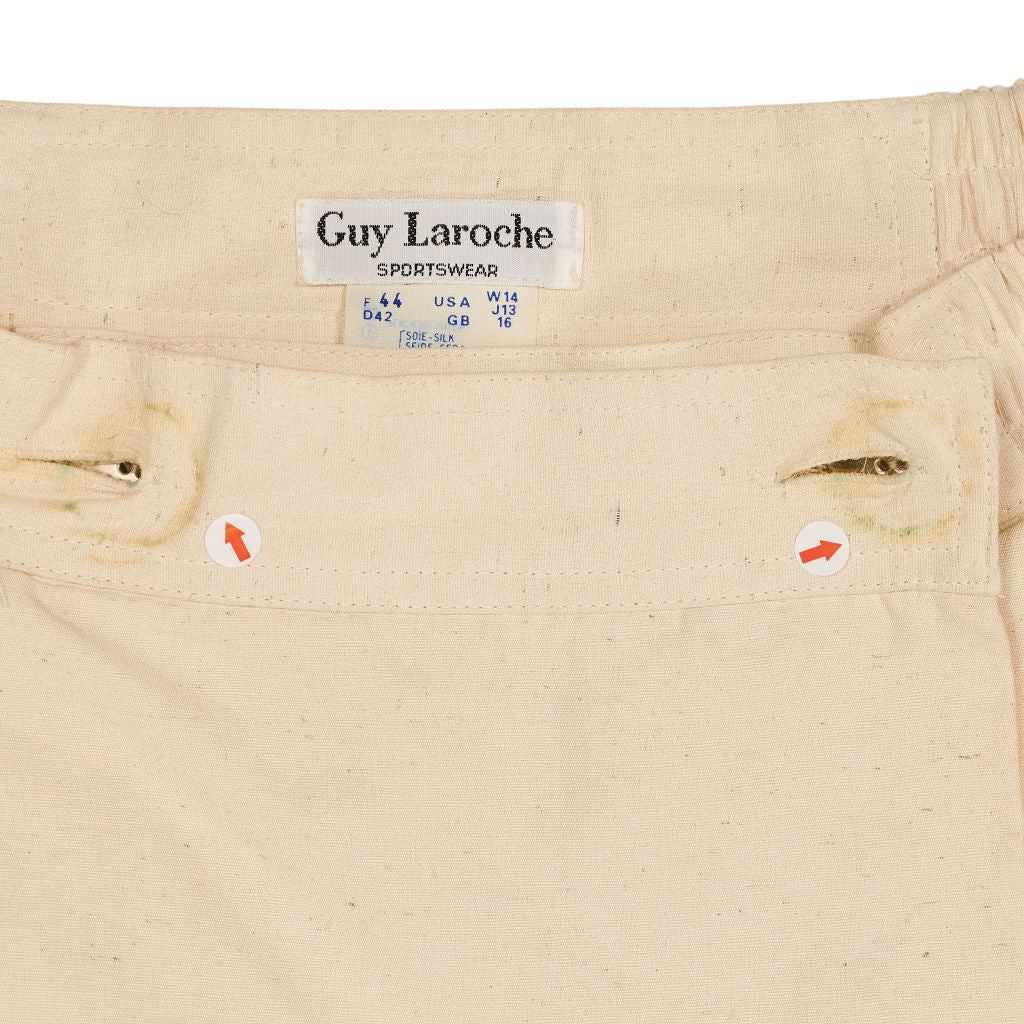 Guy Laroche Cream Silk Blend Midi Skirt