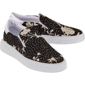 By Walid Black White Piano Shawl Slip-On Shoes
