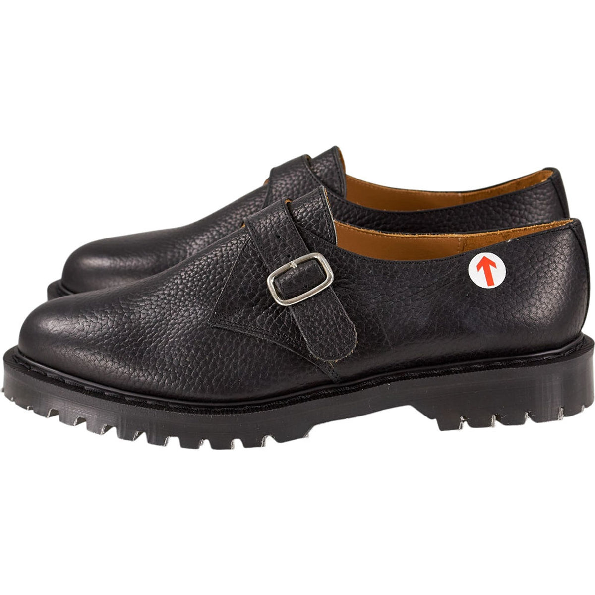 YMC Black Leather Buckle Shoes