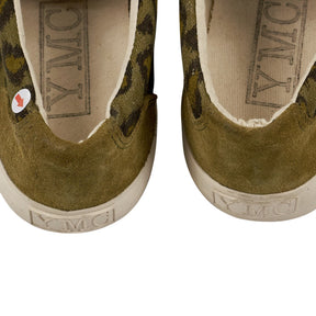 YMC Khaki Leopard Print Slip-On Trainers