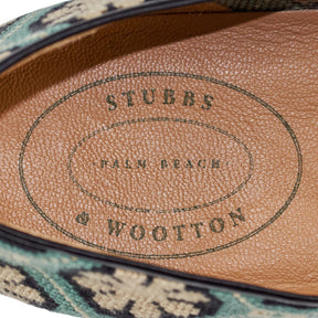 Stubbs & Wootton Turquoise Mosaic Slippers