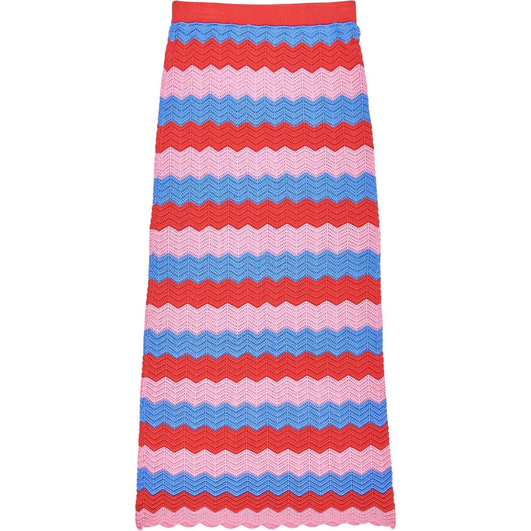OMNES Multicoloured Zigzag Midi Skirt