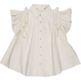 Bonté White Lina Shirt with Ruffle Sleeves