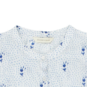 Beaufort & Blake White Blue Floral Blouse