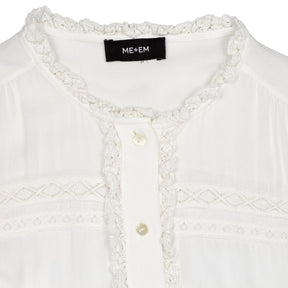 ME+EM White Lace Trim Blouse