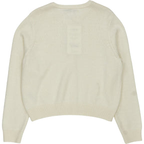 Baukjen Cream Wool Blend Crew Neck Cardigan