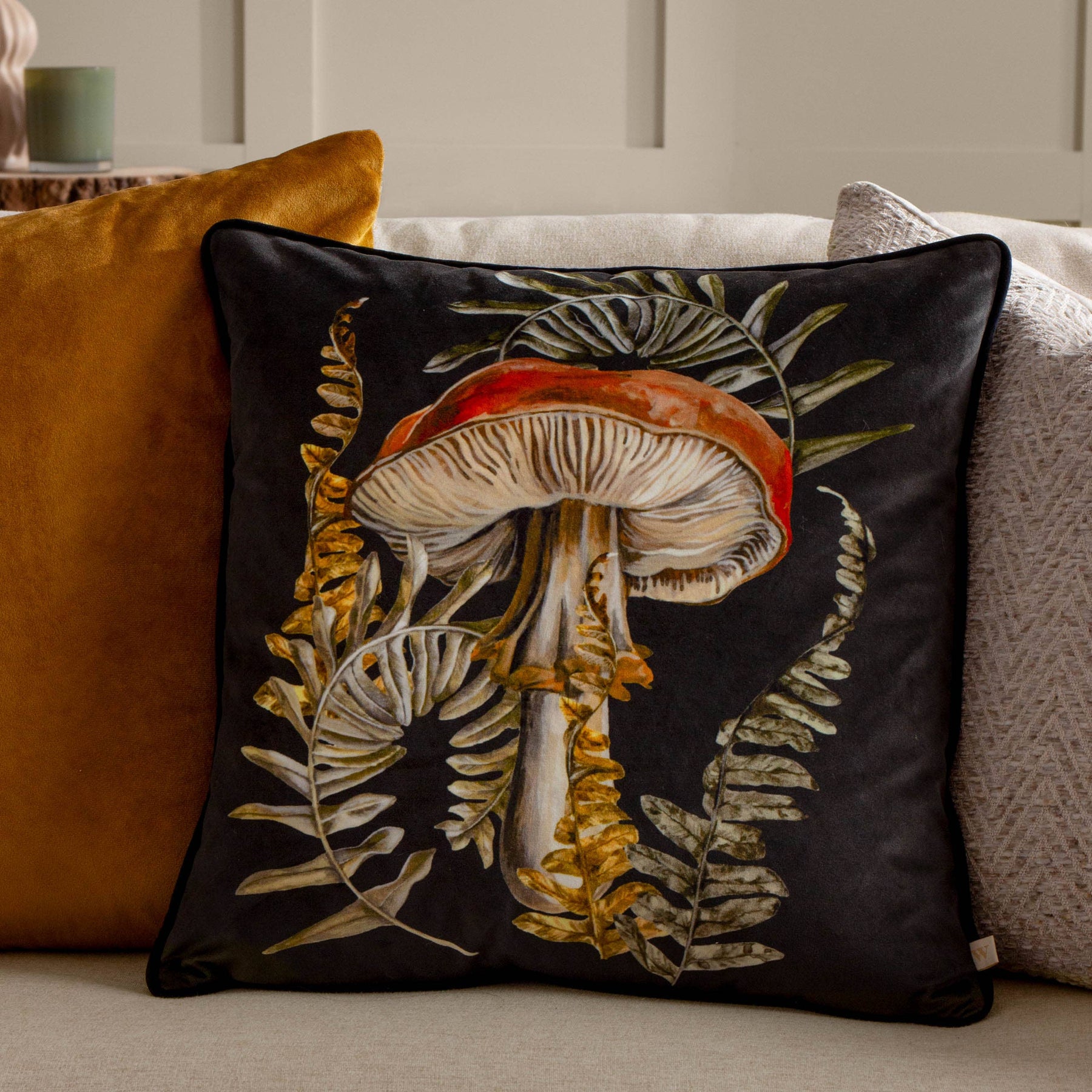 Kielder Forest Mushroom Printed Cushion Cover