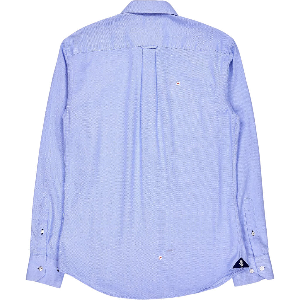 Walker Slater Blue Cotton Slim Fit Shirt