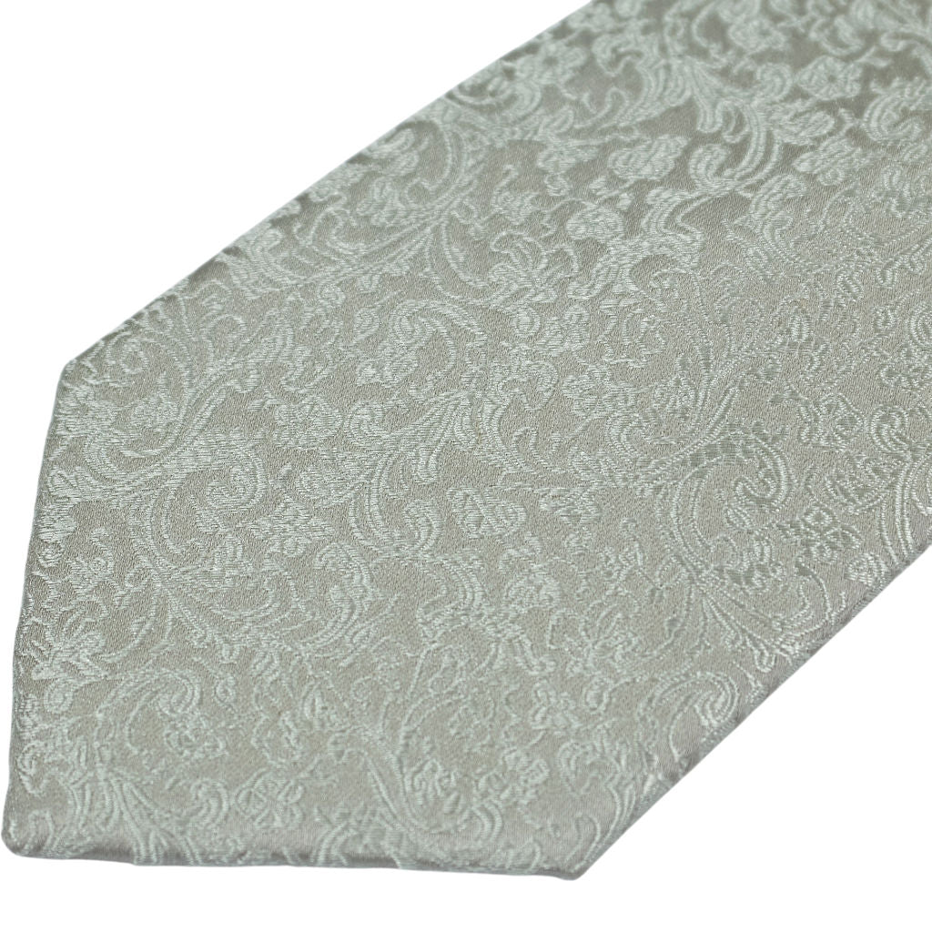 Moss Green Floral Pattern Silk Tie Bundle x 3