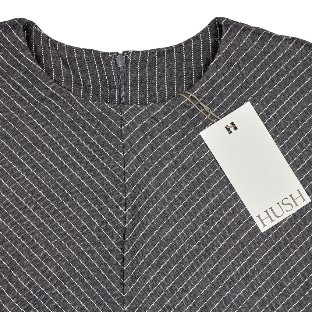 Hush Grey Pinstripe Grown On Sleeve Top