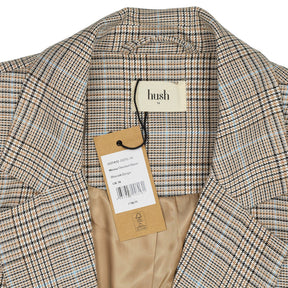 Hush Biscuit Beige Meena Checked Blazer