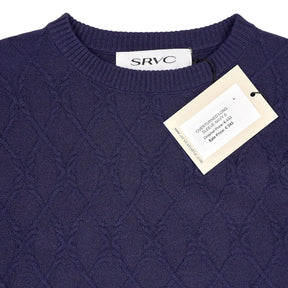SRVC Navy Long Sleeve Knit Jumper