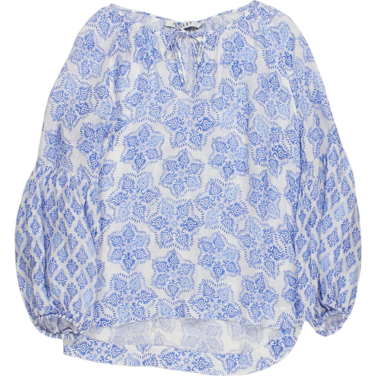 NRBY Blue Linen Blouse