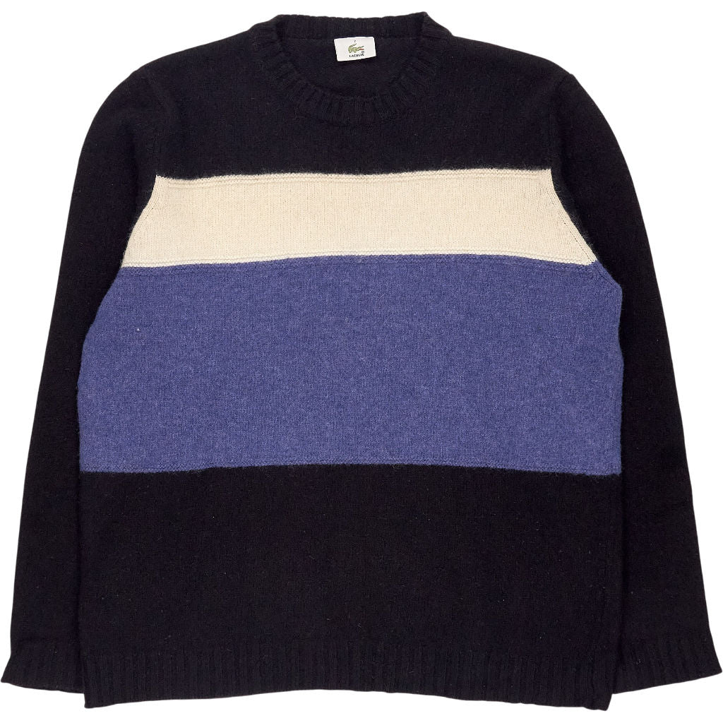Vintage Lacoste Black Blue Cream Wool Jumper