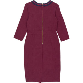 Boden Burgundy Pleated Collar Dress
