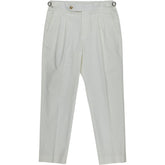 Moss White Pleated Trousers