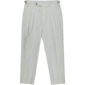 Moss White Pleated Trousers