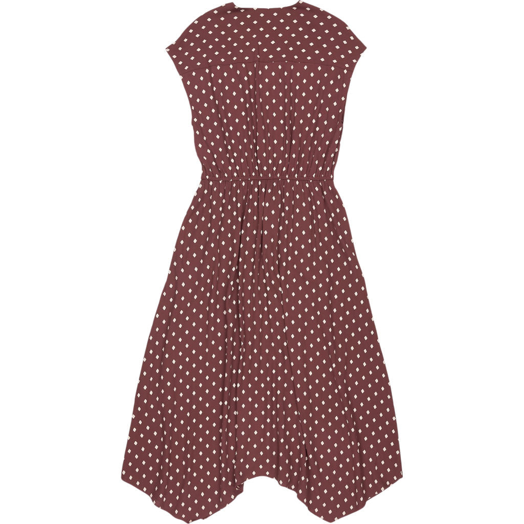 Hush Burgundy Polka Dot Midi Dress