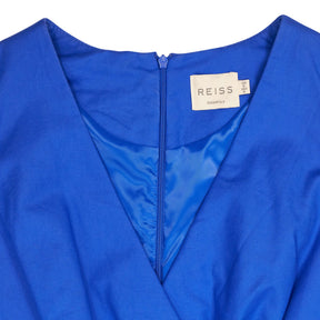 Reiss Blue Wrap Belted Dress