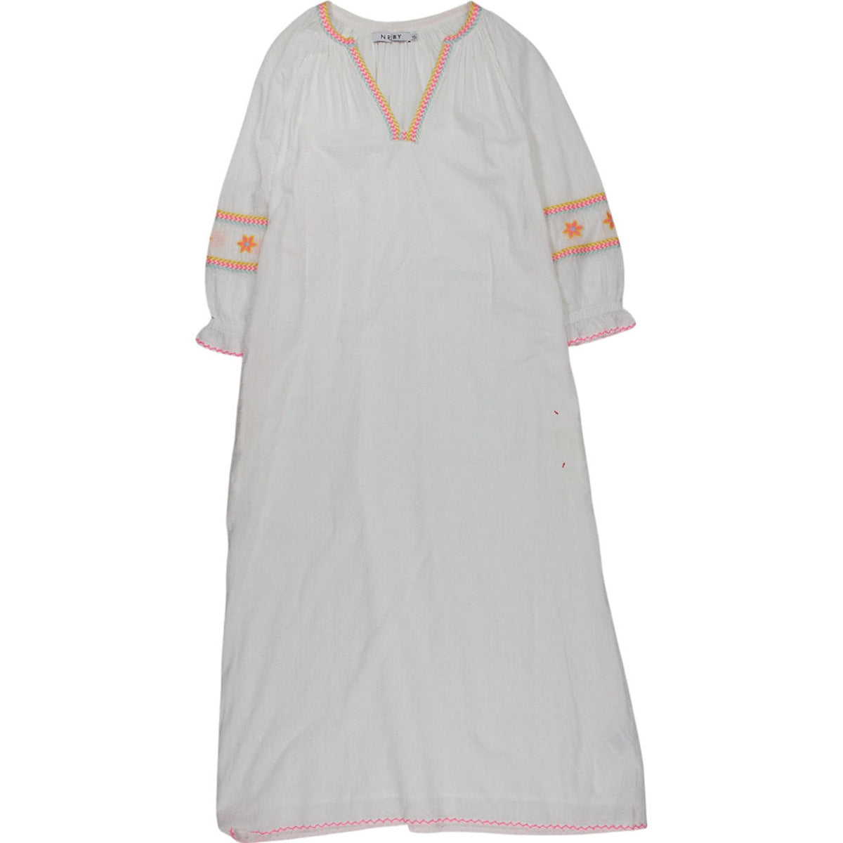NRBY White Embroidered Cotton Dress