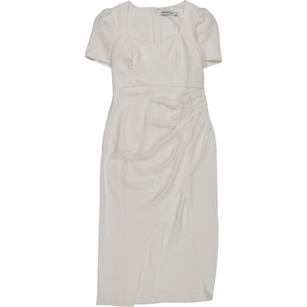 Self-Portrait White Crepe Midi Dress
