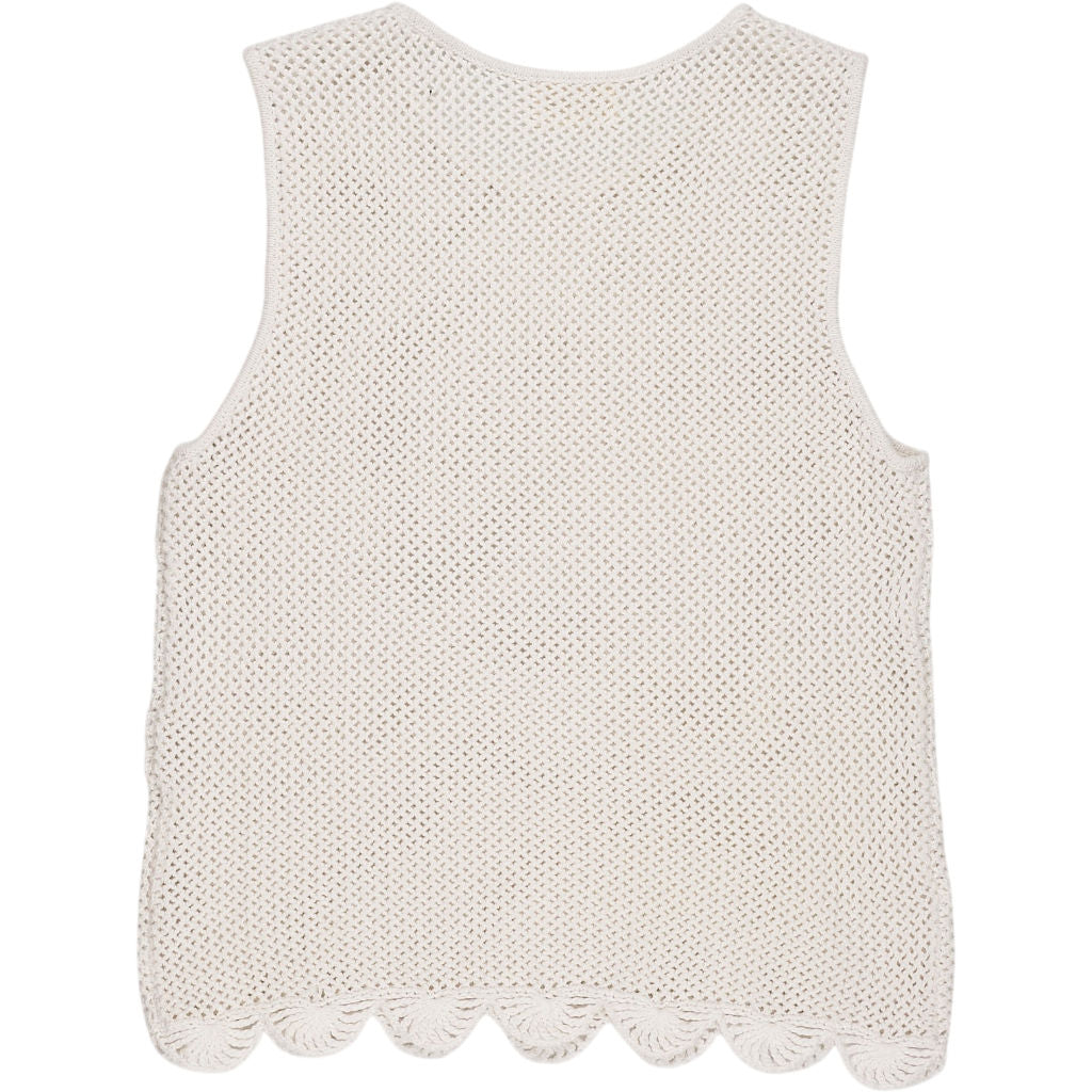Hush White Adelina Crochet Scallop Tank