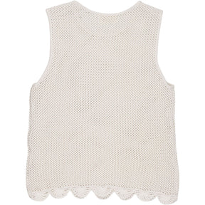 Hush White Adelina Crochet Scallop Tank