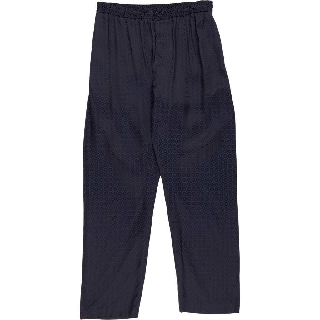 Qasimi Blue Viscose Jacquard Elasticated Trousers XL