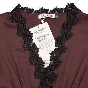 Baukjen Dark Chocolate Valletta Lace Trim Midi Dress