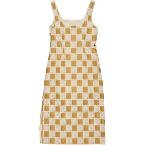 Whistles Cream Yellow Cotton Crochet Midi Dress