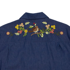 YMC Indigo Embroidered Shirt